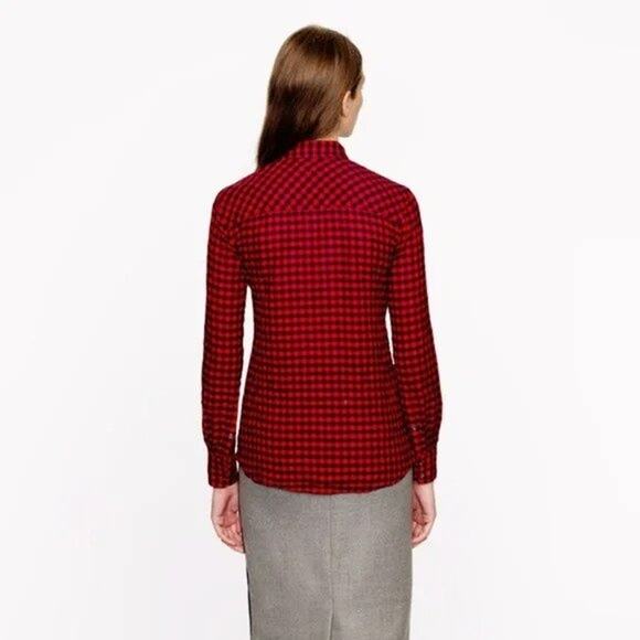 J. Crew Women's Crinkle Boy Shirt in Red Check - 00 EUC - Picture 13 of 14